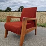 Antique solid oak armchair