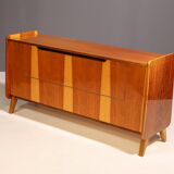Vintage walnut sideboard, chest of drawers by František Jirák, 1970s, Czechoslovakia