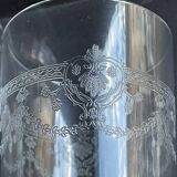 4 Engraved crystal fruit juice glasses