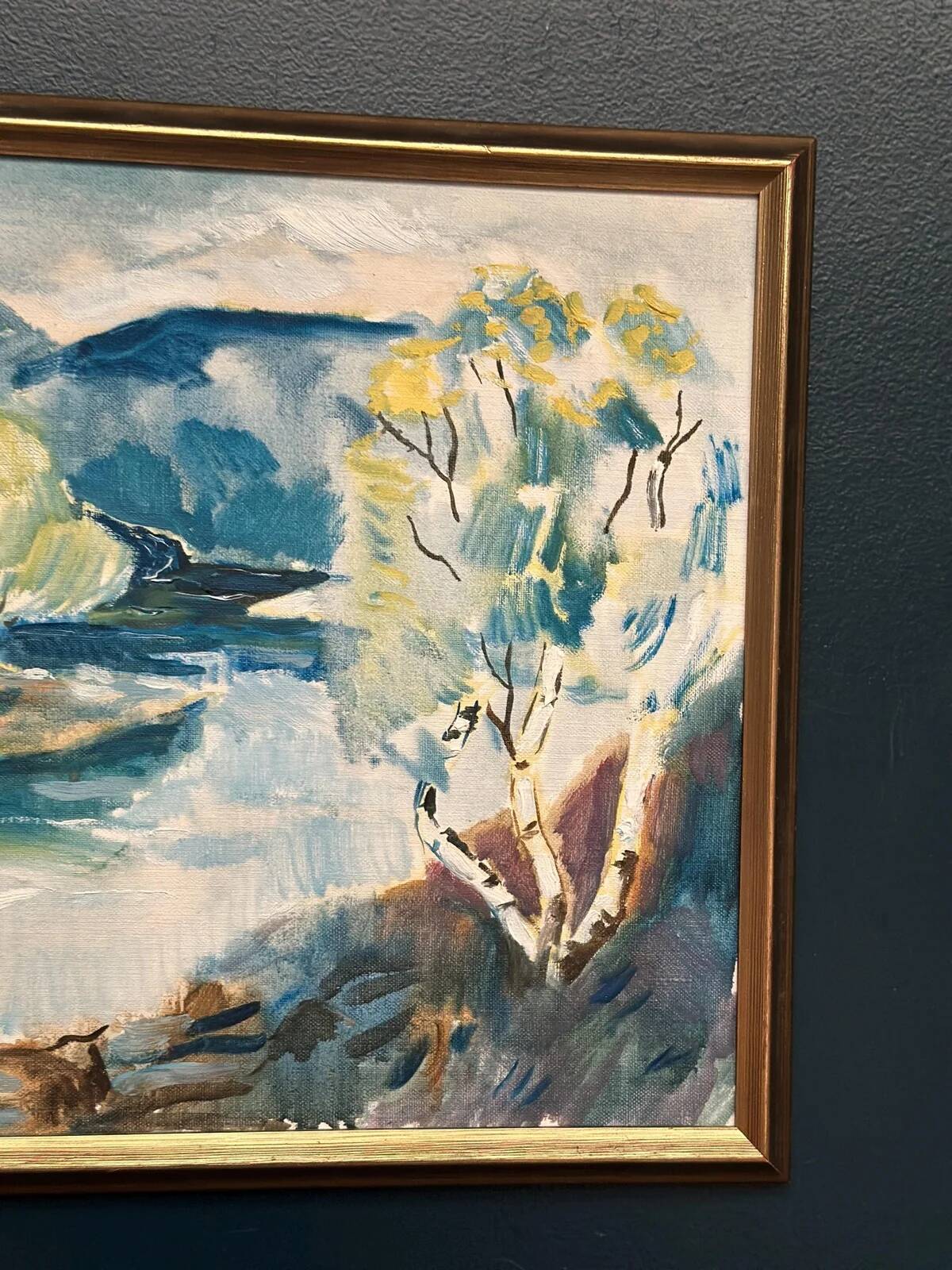 Original Swedish Oil on Canvas – “River” by Liljedahl – Signed – Dated 1986