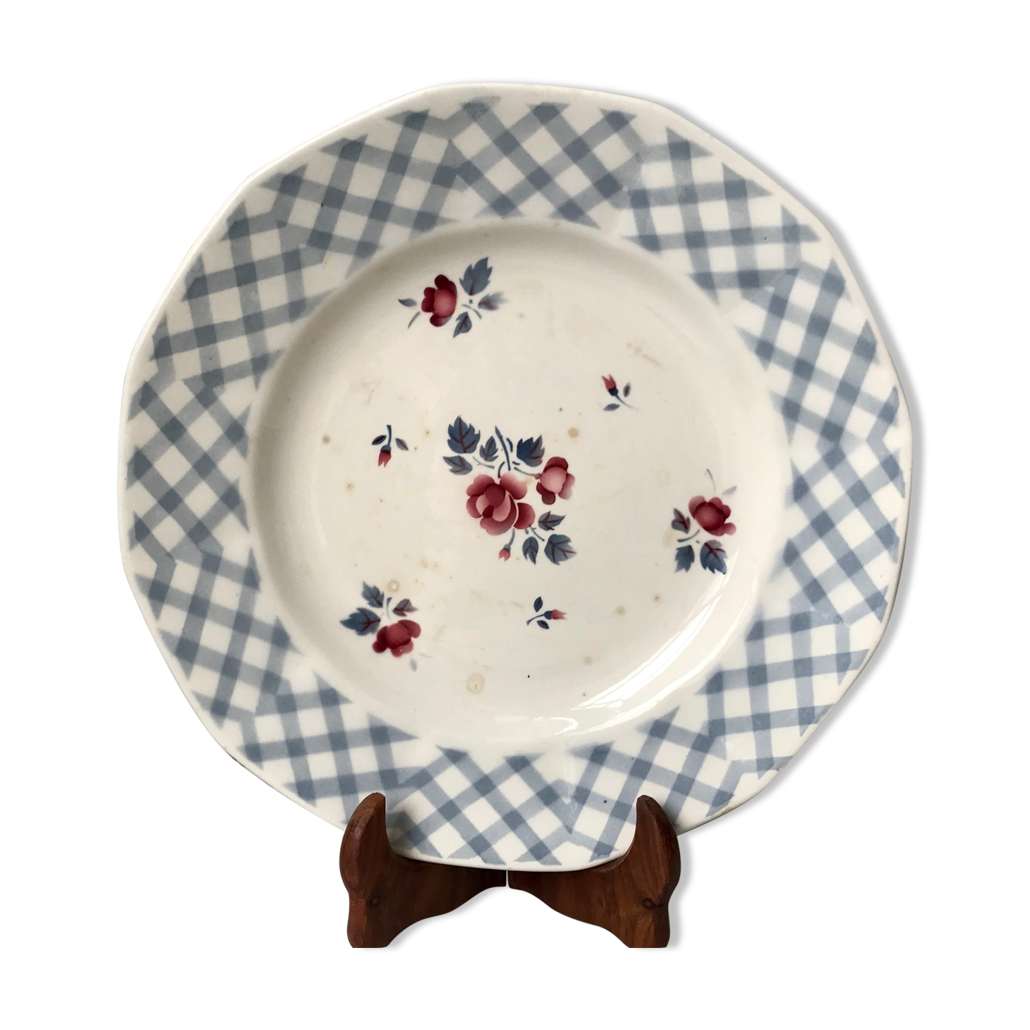 Round serving dish Digoin Sarreguemines model "Bastia" years 30-40