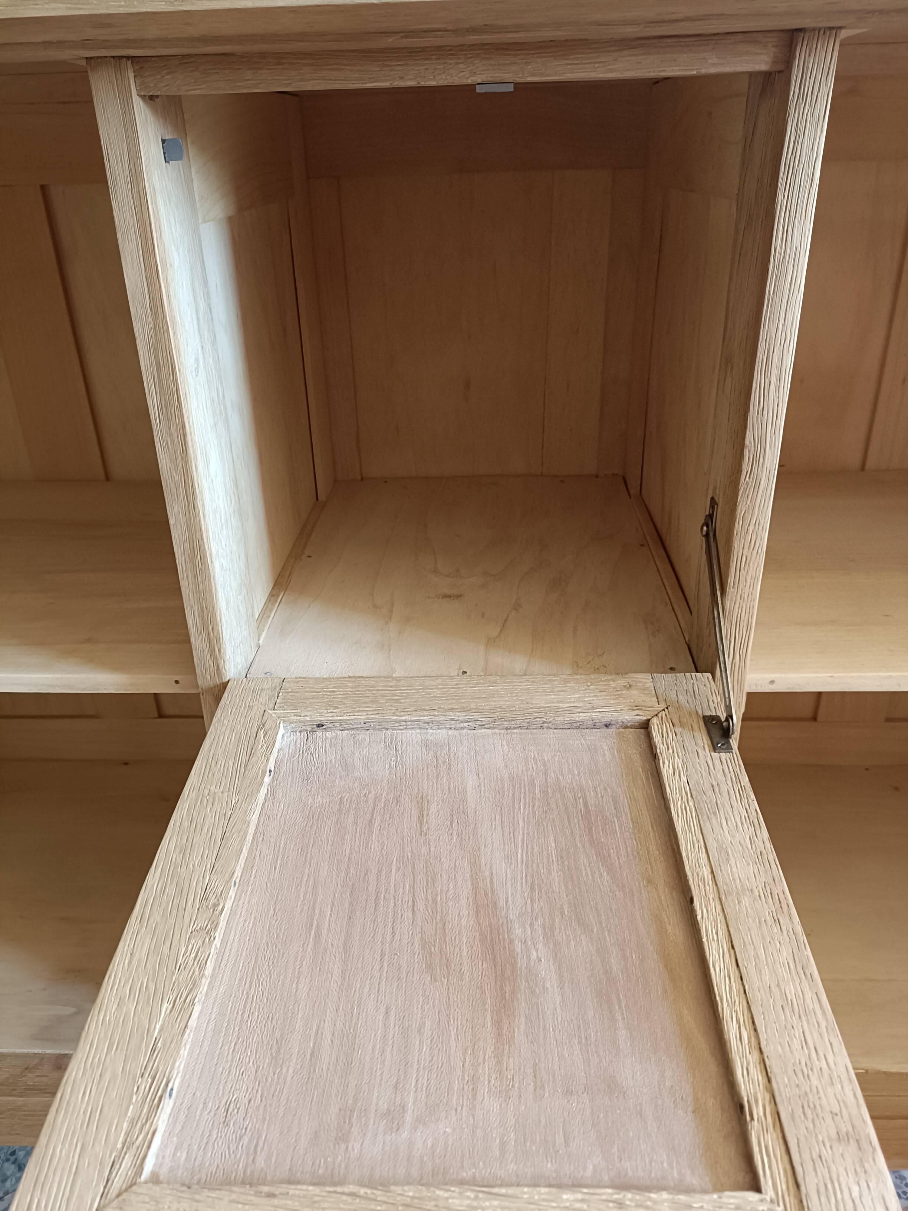 Enfilade 50/60 in solid oak and marquetry.