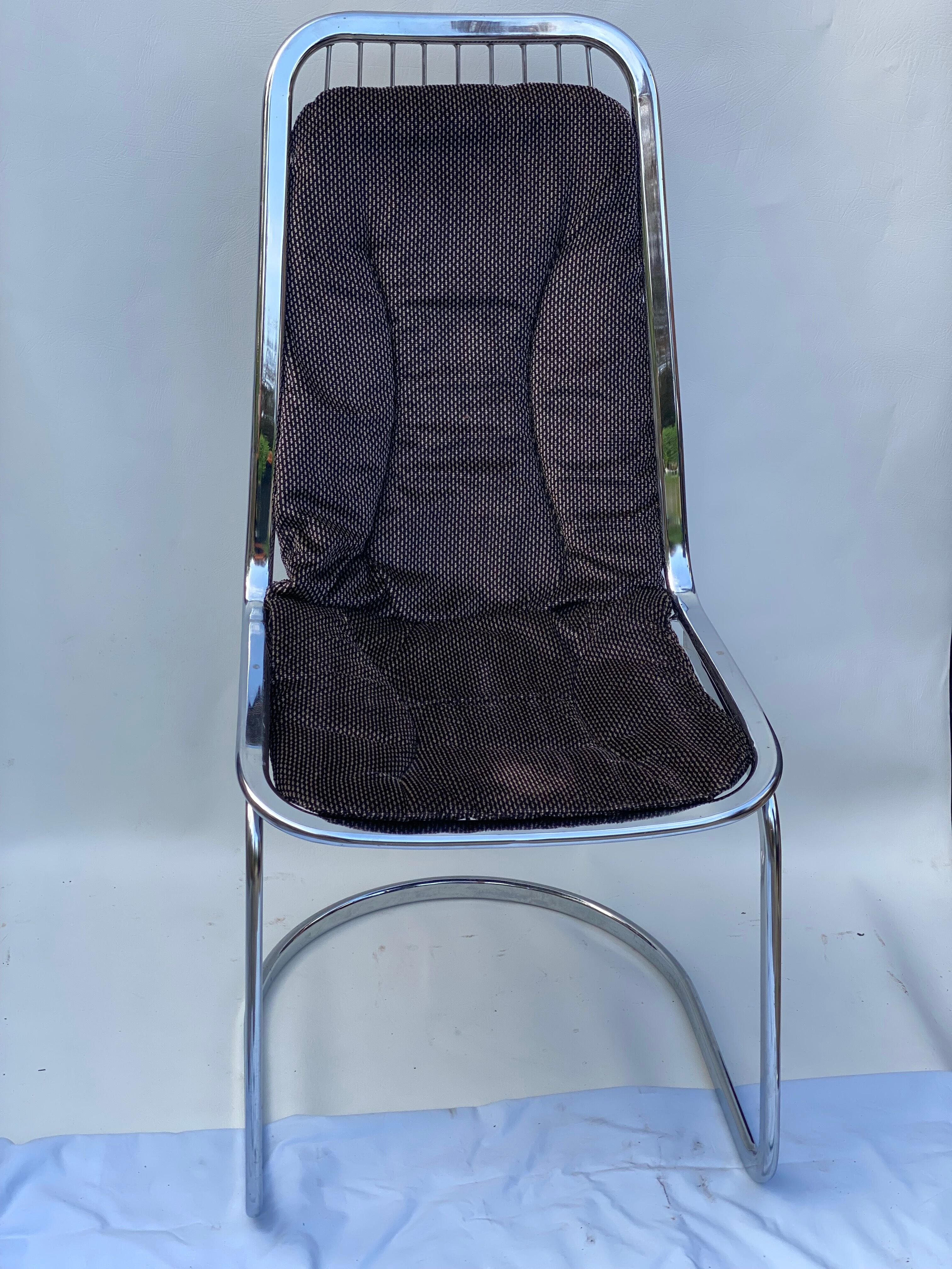 Pair of  gastone rinaldi chrome dining chairs