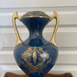 Antique large empire vase blue & gold jaguet pinon 40cm 2.6kg