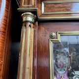 Library from the Napoléon III era. Brass inlay, mahogany, brass decoration.