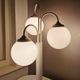 Lampe de table en métal blanc vintage avec 3 boules de lanterne, années 80