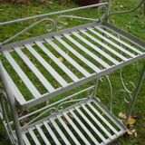 Étagère pliante blanche en fer forgé