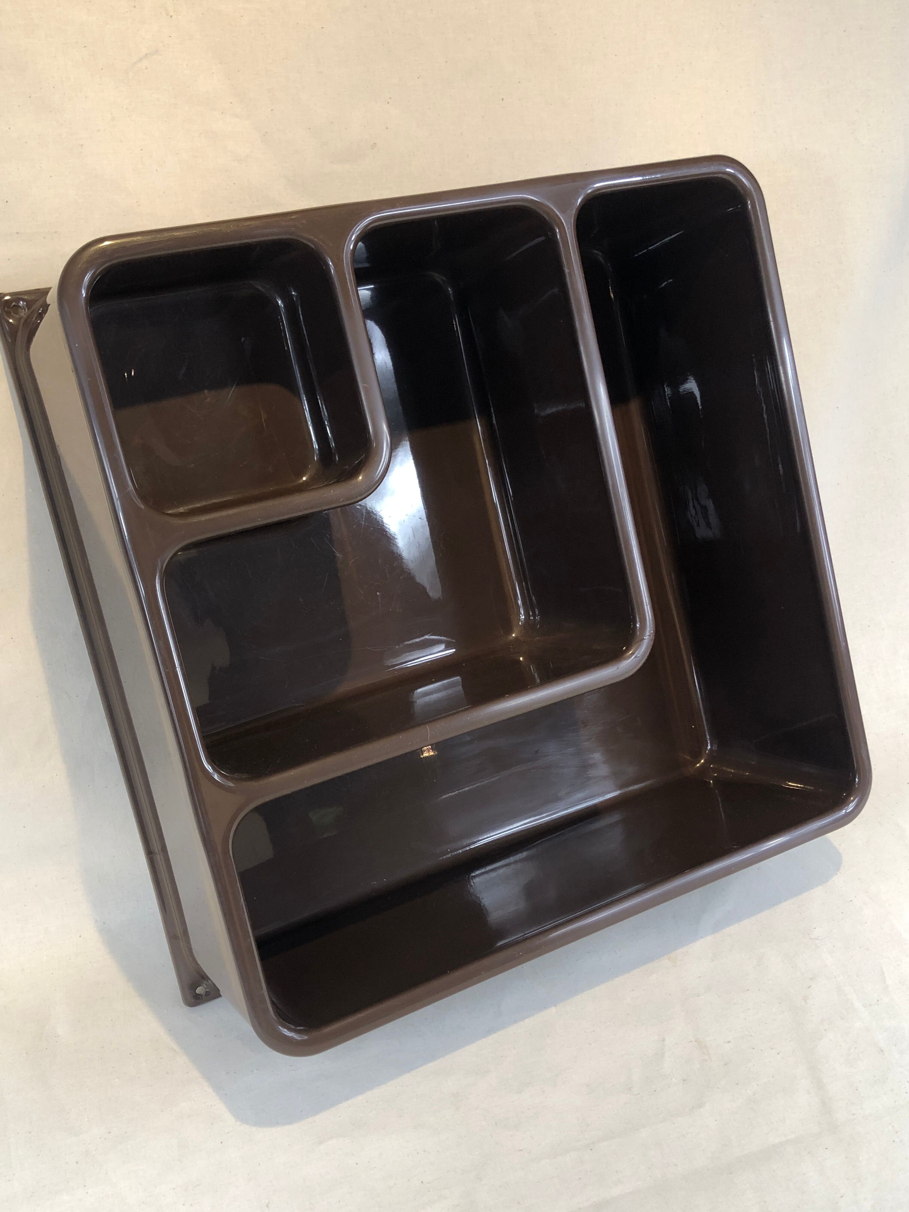 Wall shelf in brown plastic resin design style 1970