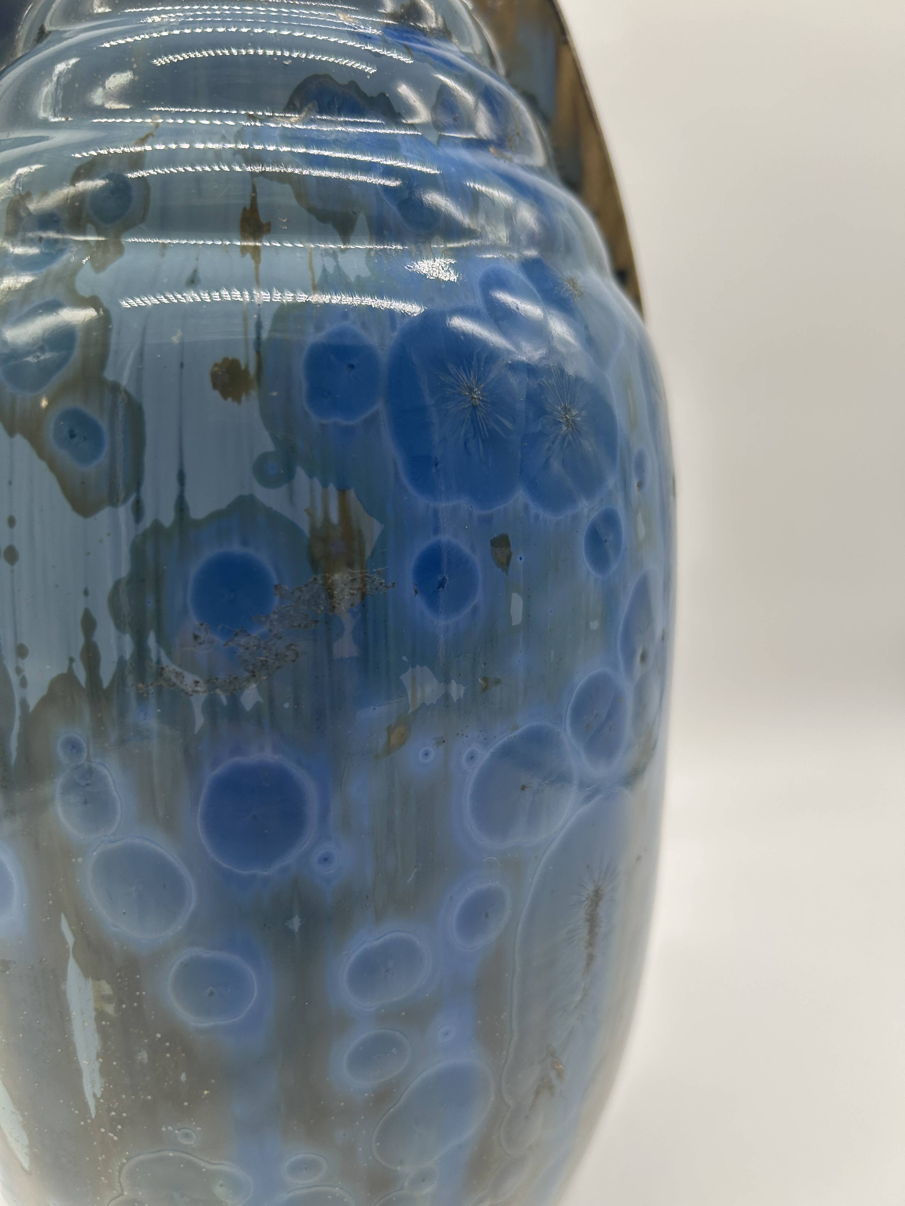 Vase art deco en grès émaillé de la manufacture pierrefonds