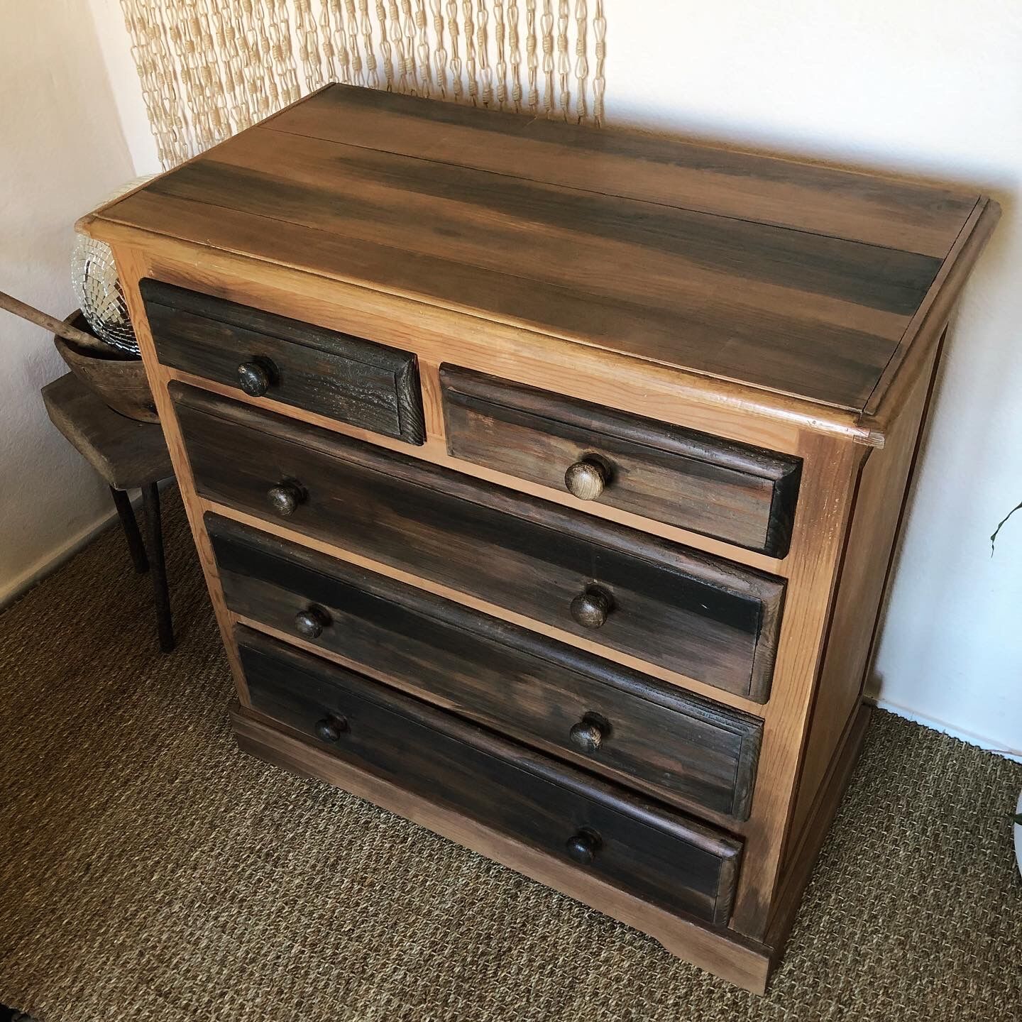 Solid pine chest of drawers