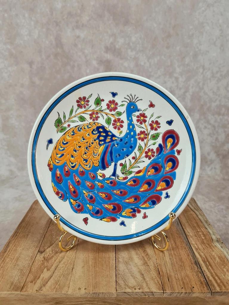 Hand-painted Greek artisan wall plate P.R. Keramik