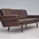 1970s, Danish 3-seater sofa, original brown leather.