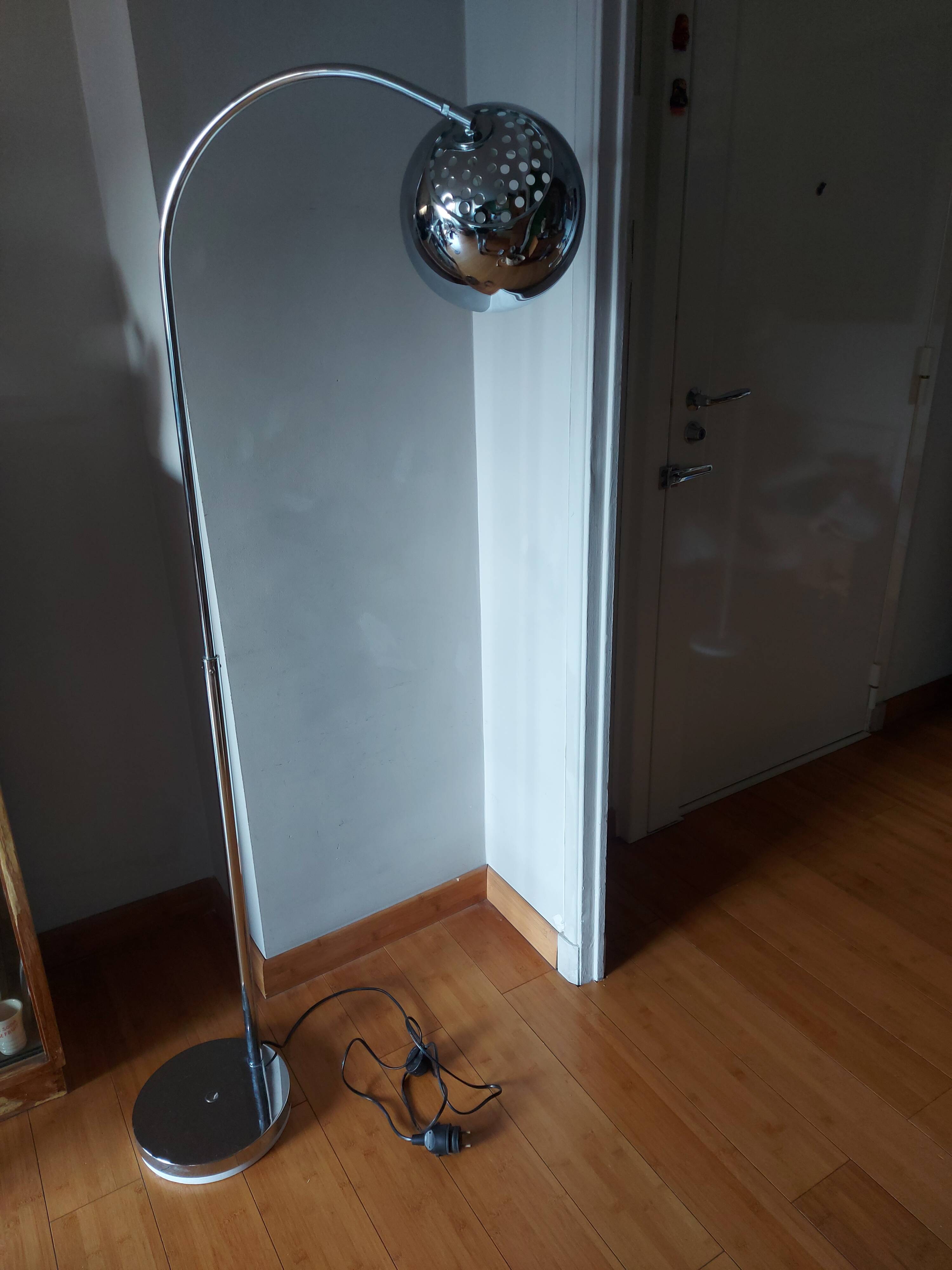 Italian chrome floor lamp from the 1970s.