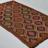 Anatolian handmade kilim rug 283 cm x 141 cm