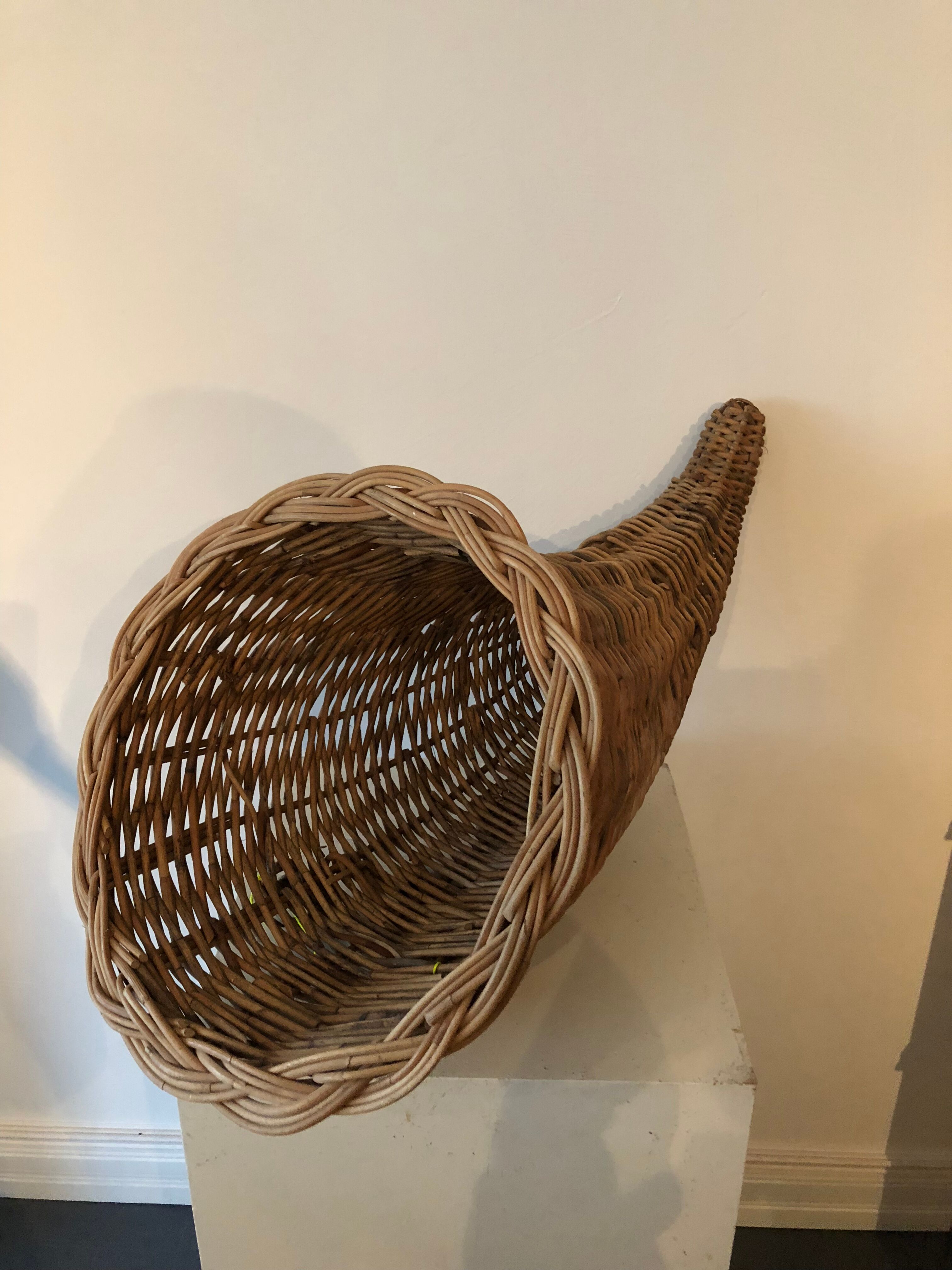 Vintage rattan basket Horn of plenty