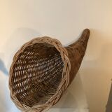 Vintage rattan basket Horn of plenty