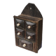 Primitive Wood Carved Kitchen Apothecary Spices Cabinet