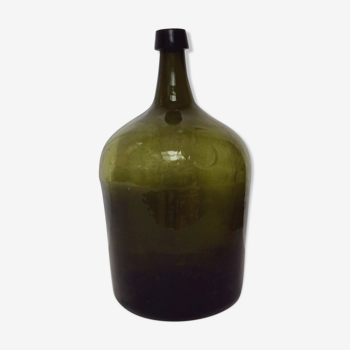 Glass bottle dark green color 5 liters