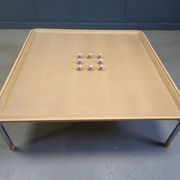Table basse post-moderne en liège et en verre, années 1980