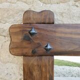 Rustic neo-rustic mirror, handcrafted, solid wood, 54 by 64 cm