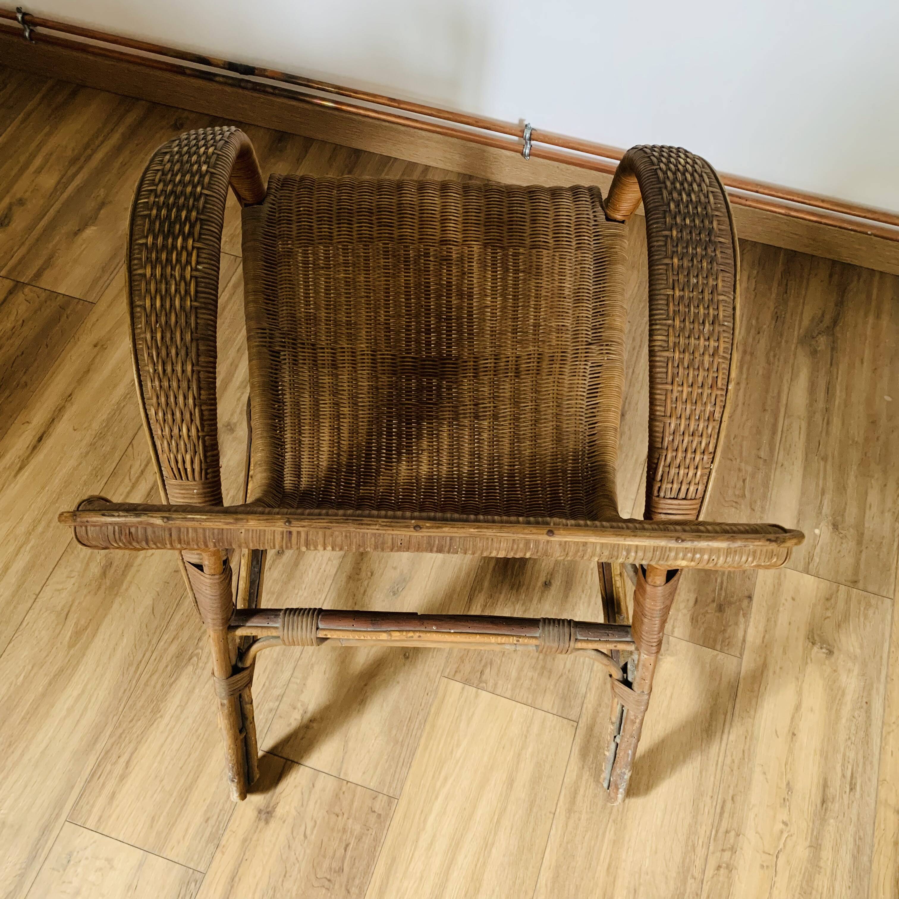 Fauteuil osier et rotin