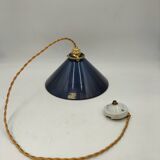 Blue opaline cone pendant light
