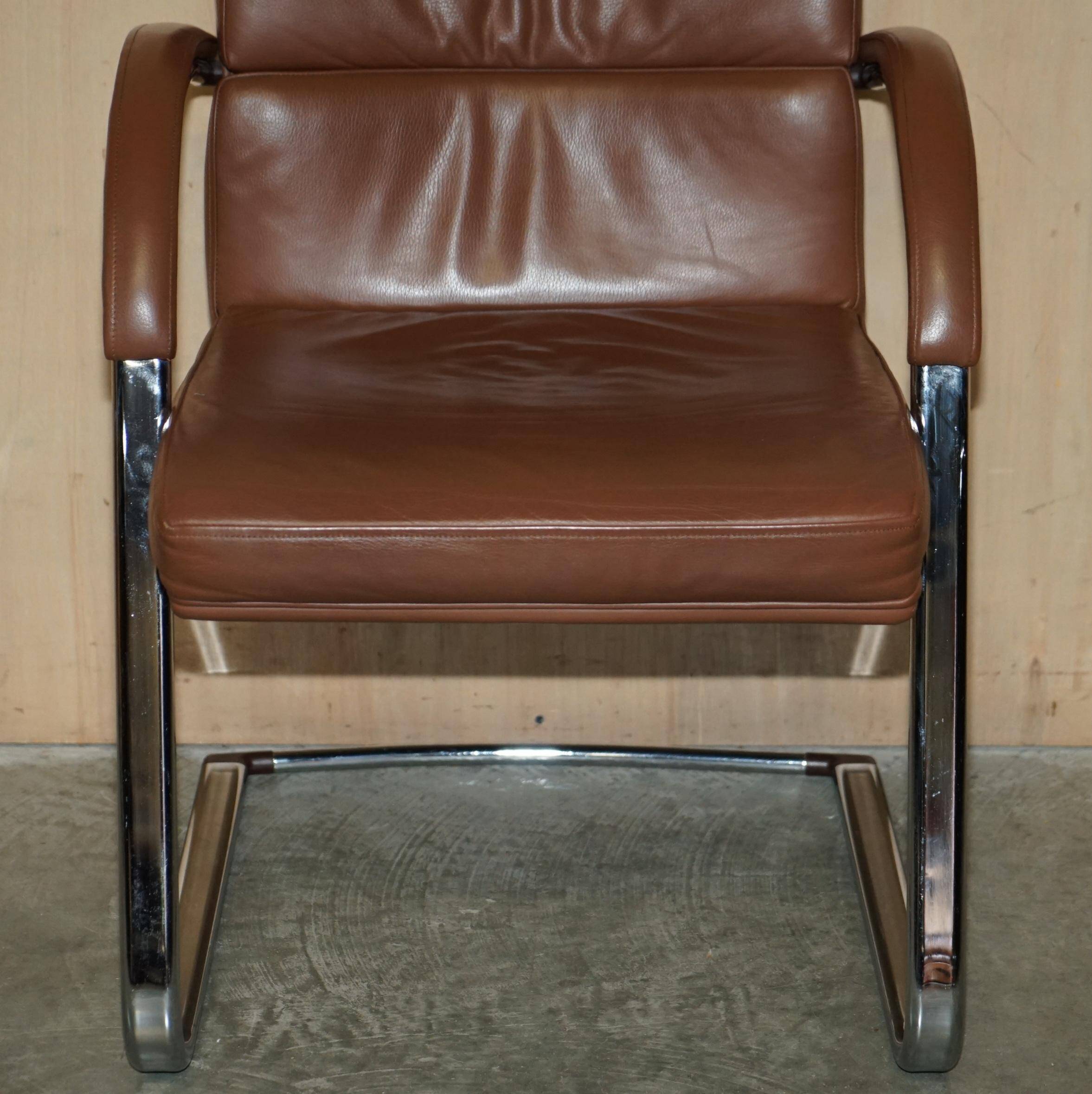 Fauteuil de bureau William Hands Orion en cuir, style Mid-Century Modern