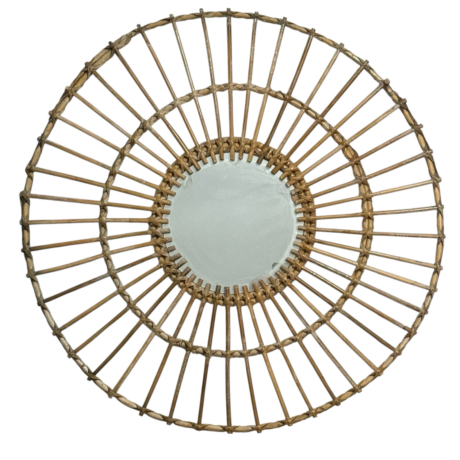 Huge rattan mirror from the 1960s France.
