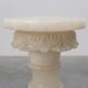 Italian Turned Alabaster Pedestal Column with Carved Leaf Capital