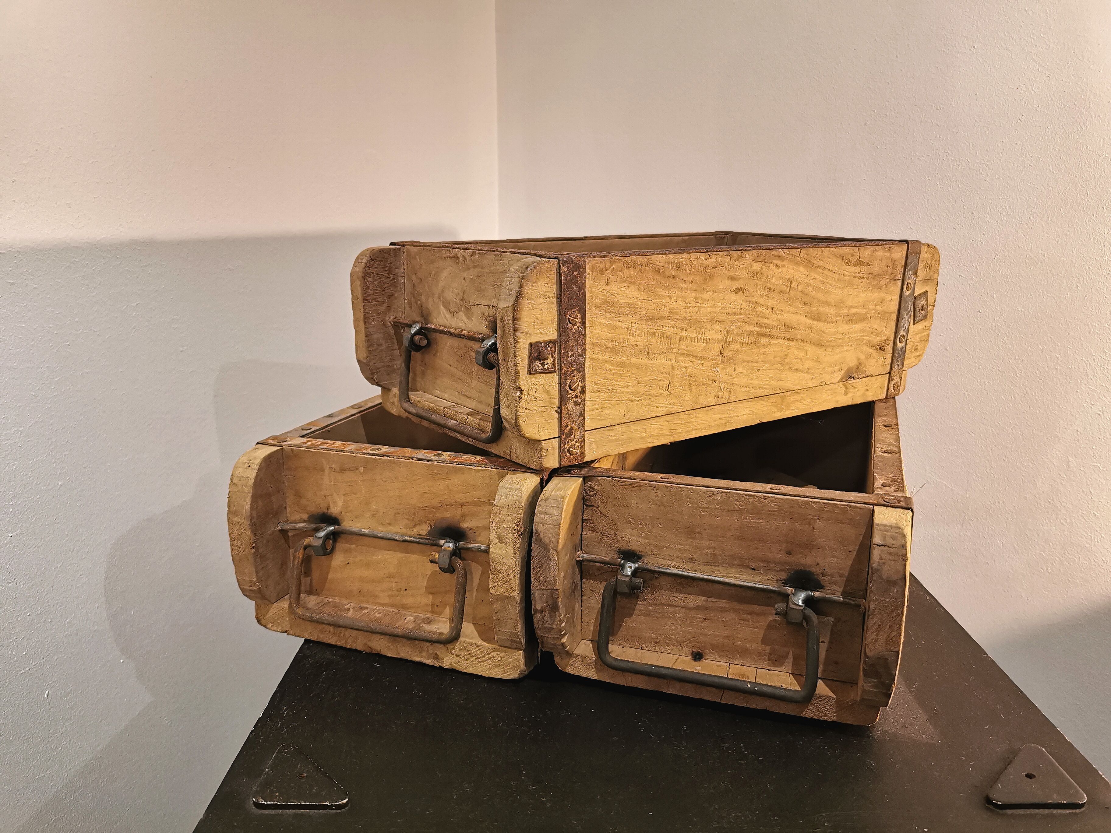 Set of 3 old brick moulds