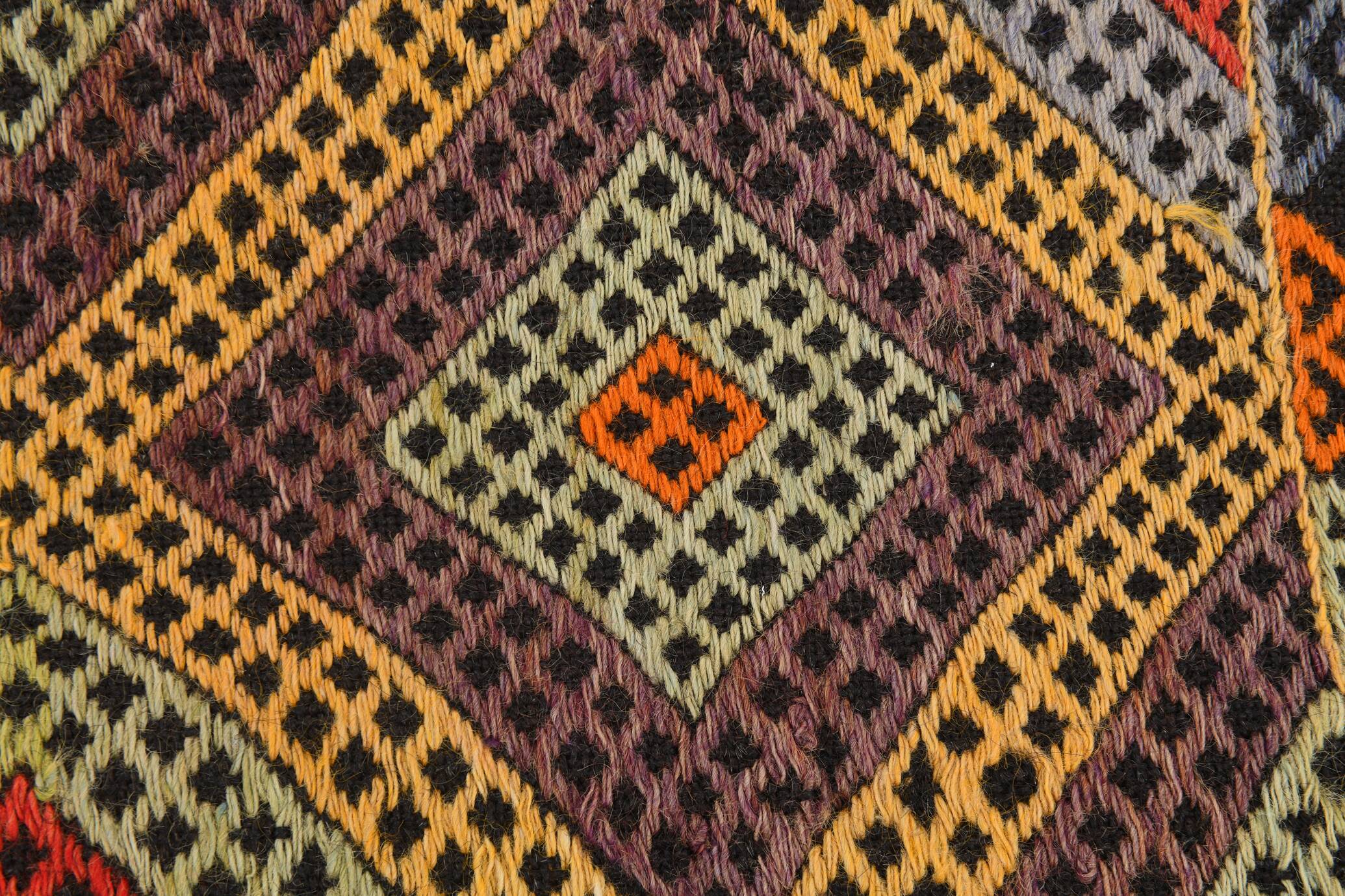 5x8 Yellow & Red Handmade Kilim Rug, 150x247Cm