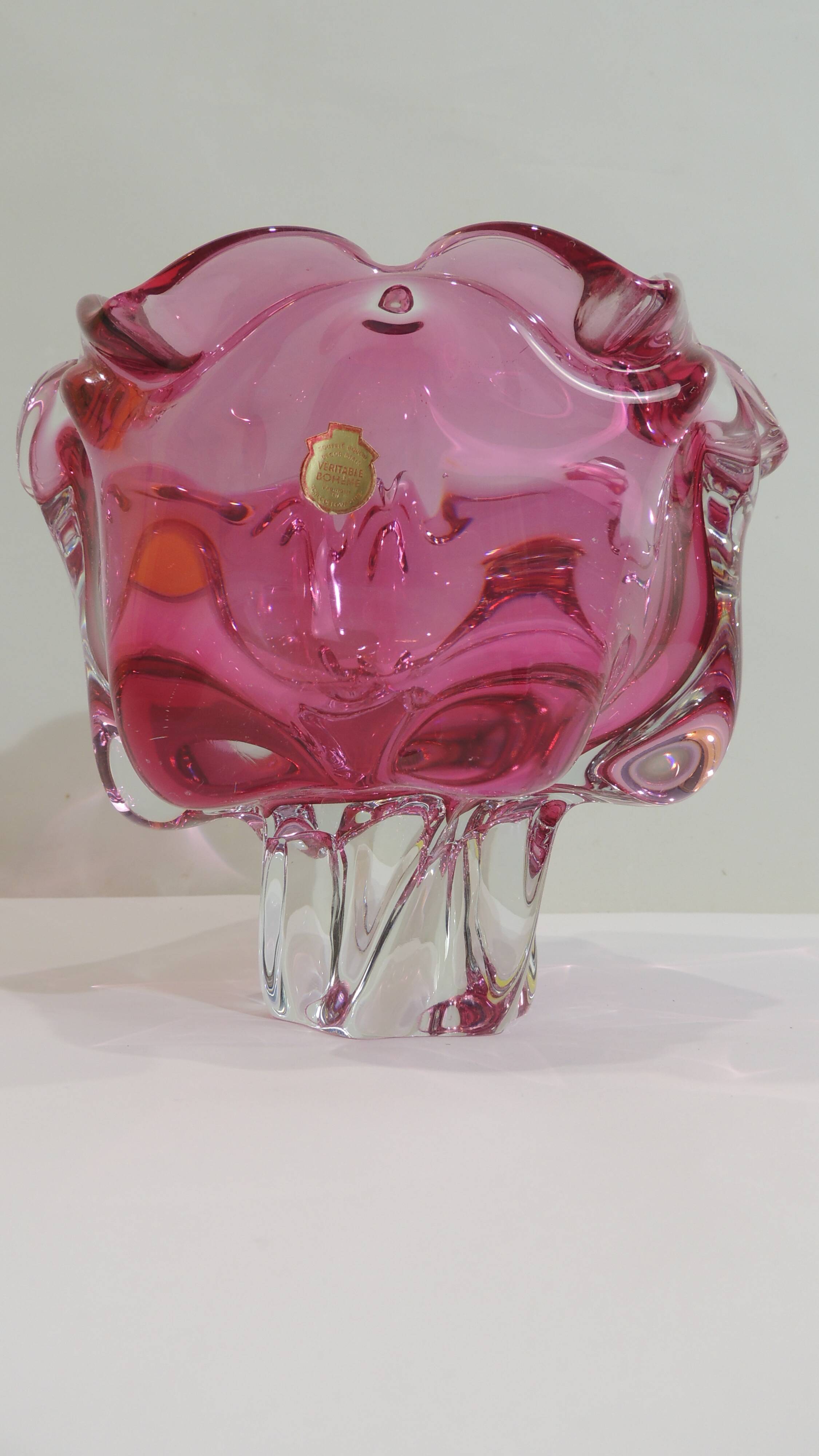 Czech Chribska glass ashtray / bowl / pocket emptier / Josef Hospodka