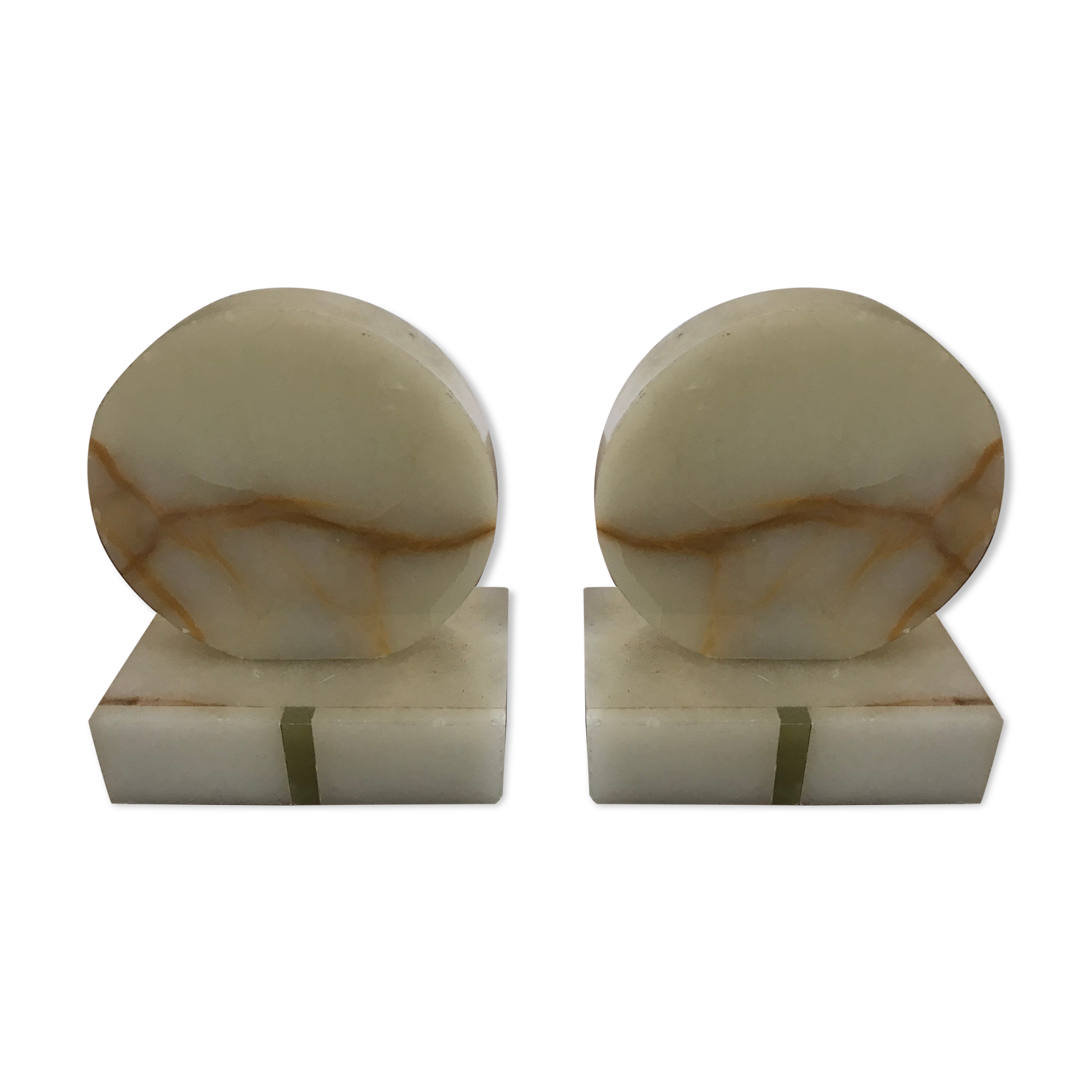 Art Deco marble bookends