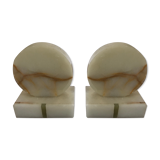 Art Deco marble bookends