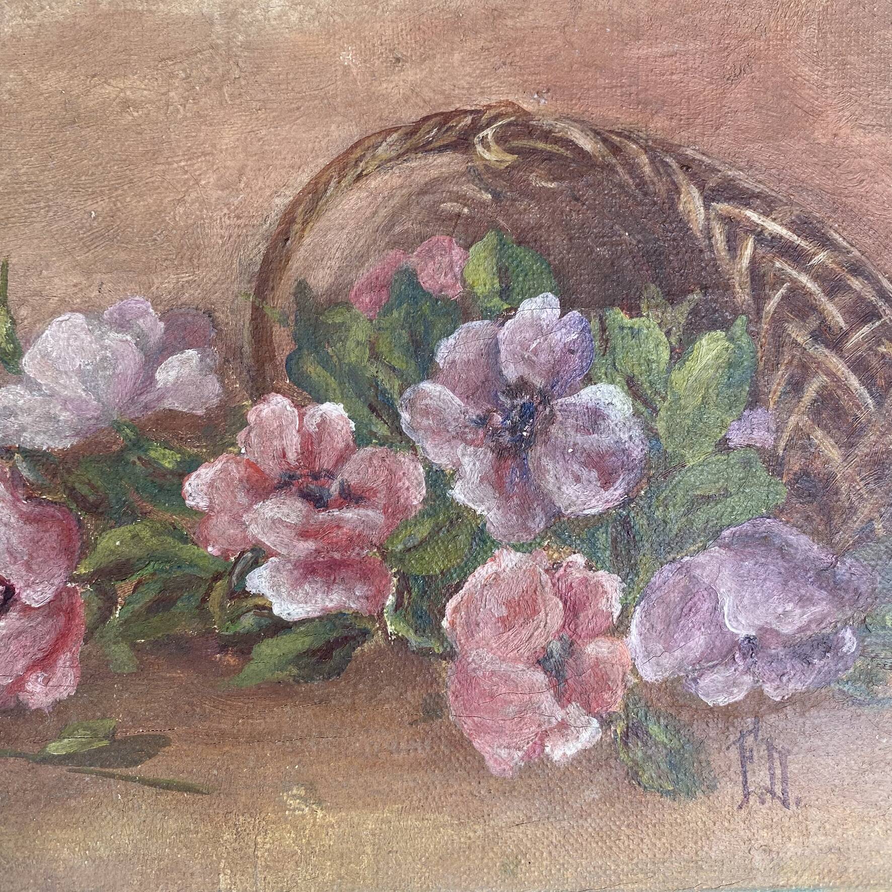 Painting bouquet, canvas on frame flowers 27X19.5