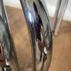 Vintage 70s table in tubular chrome and smoked glass