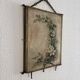 Vintage 1900s triptych barber mirror JB gilt burgundy - 30 x 67 cm