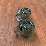 Vintage handmade African glass animal candle holders from Ngwenya Glass, set of 2.