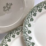 2 Flat Plates Iron Earth Badonviller khaki clover