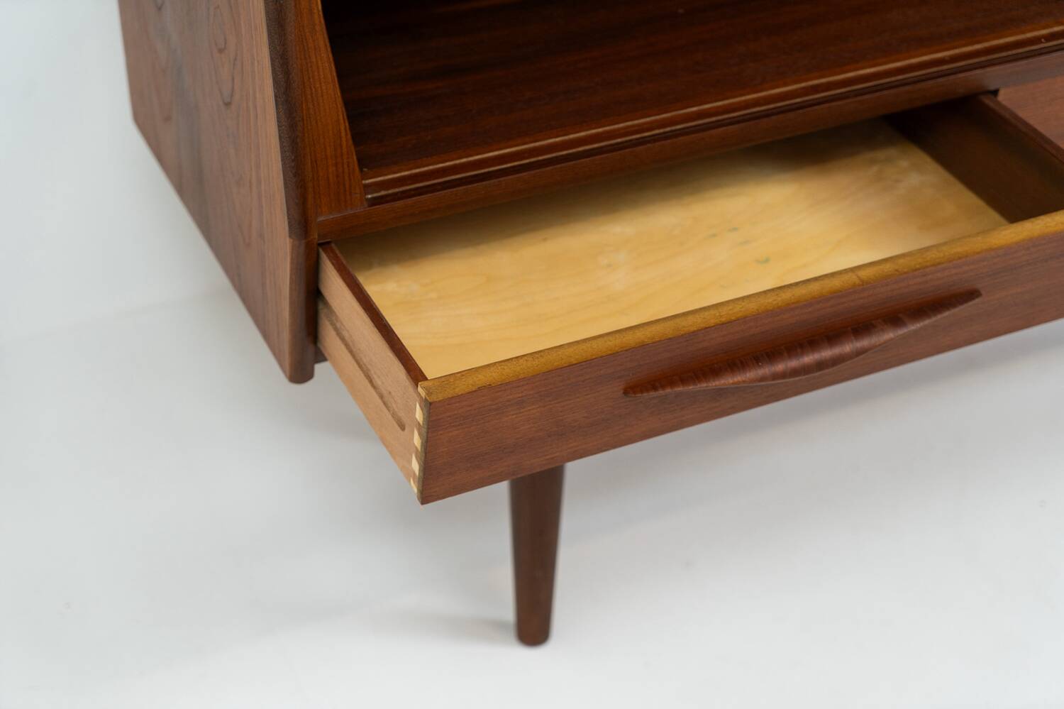 Teak highboard by Jensen & Mølholm (Denmark, 1960s).