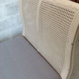 Carved wooden bench and caning bed