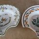 Two earthenware beard dishes – Moustiers and East of France