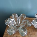 Glass or crystal flower candle holders