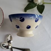 Antique Lunéville earthenware bowl KG with blue polka dots