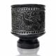 Small Greek pot in black terracotta with animal decoration, craftsmanship from 1960-80.