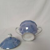 Blue sugar bowl, 1920s, lustrous porcelain.