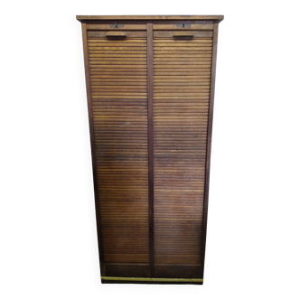 Old double curtain file cabinet