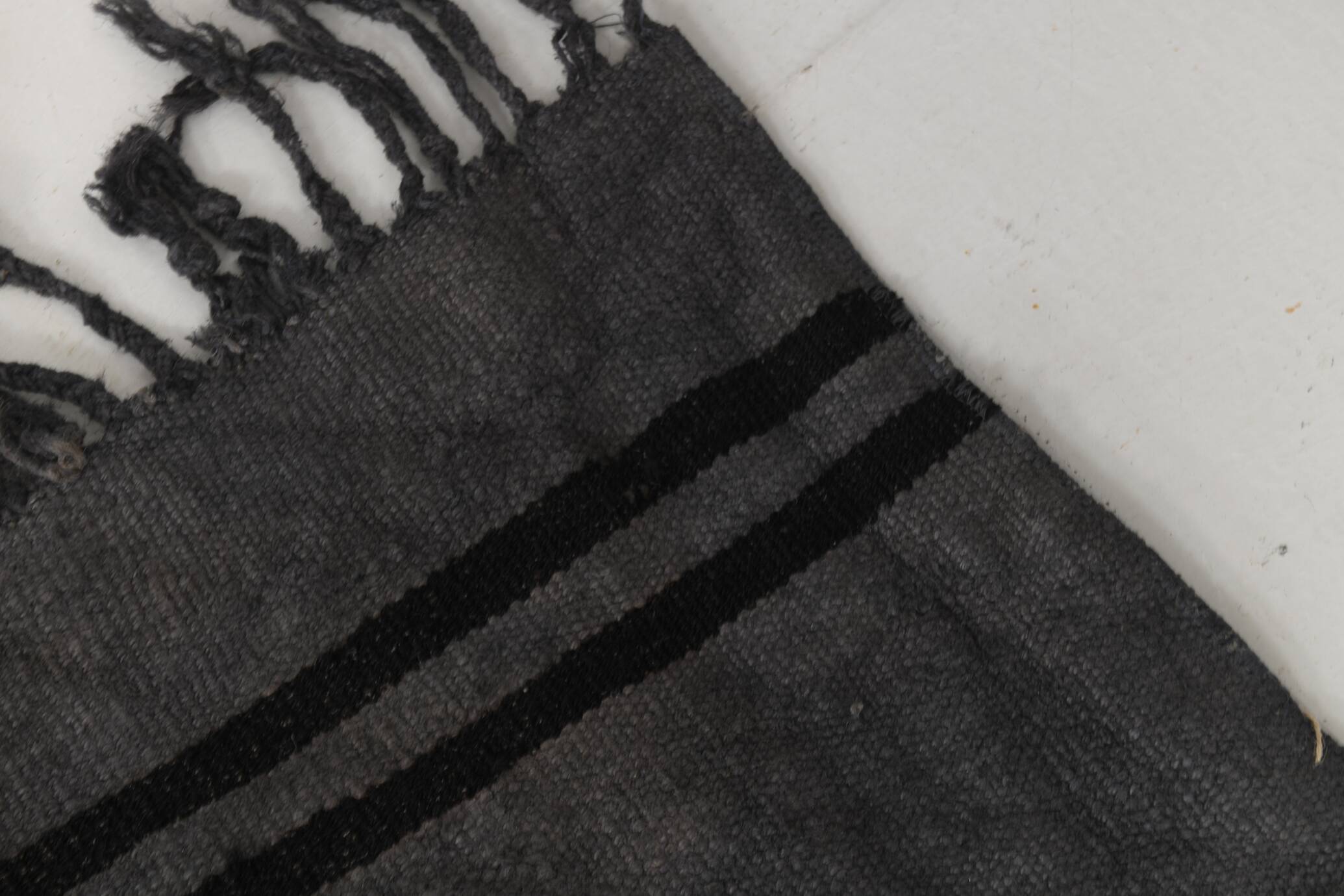 2x8 Green & Black One-of-a-Kind Vintage Kilim Runner, 67x247 Cm