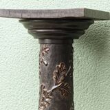 Napoleon 3 carved wooden column oak leaves