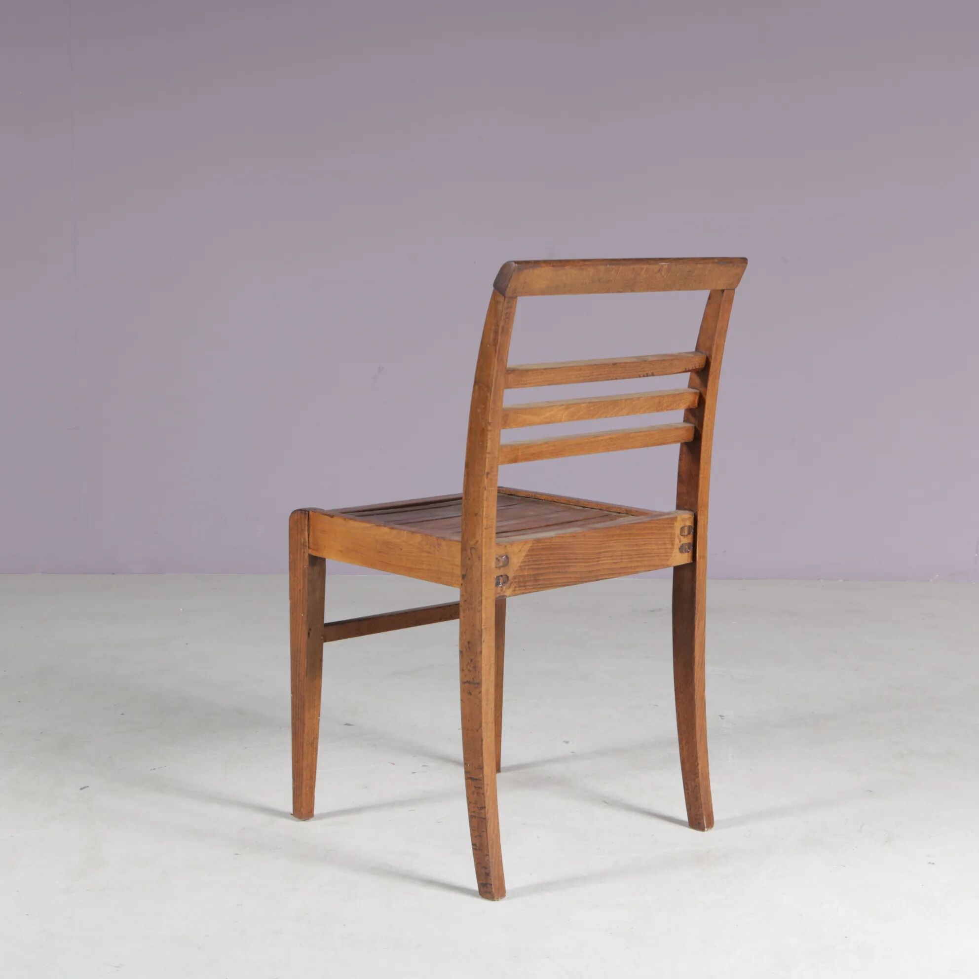 1950s side chair in beech wood by René Gabriel, France